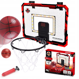 MINI BASKETBALOVÁ PRENOSNÁ LED SÚPRAVA BASKETBALOVÝ KRUČ 3 LOPTY PRE DETI